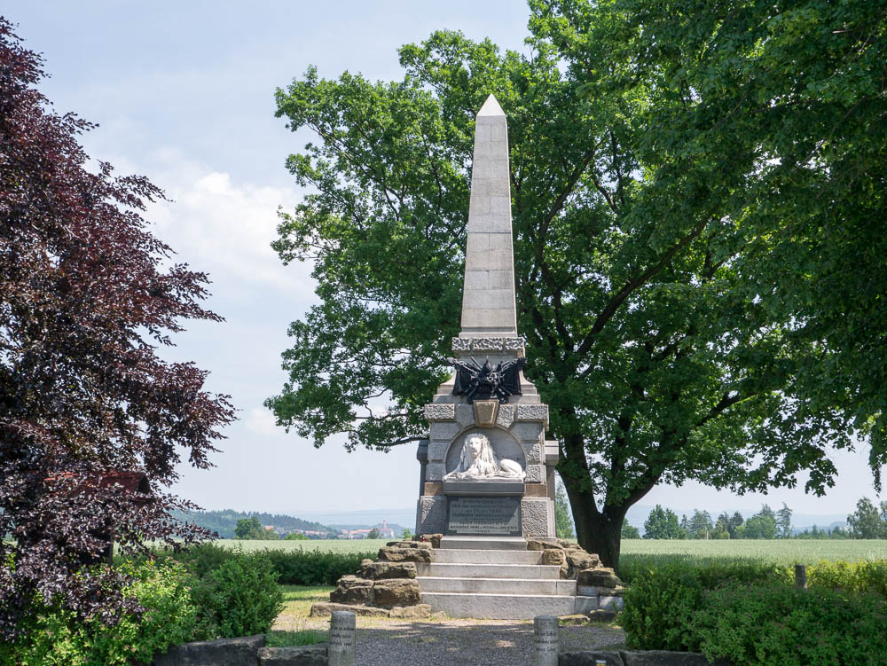 Nachod Monument to the Austrian 4th and 6th Cuirassier Regiments. (Dr Bob 2015)